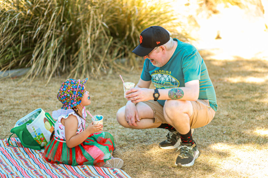 Family photo session at park

